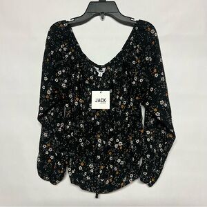 Jack by BB Dakota Black and White Floral Blouse